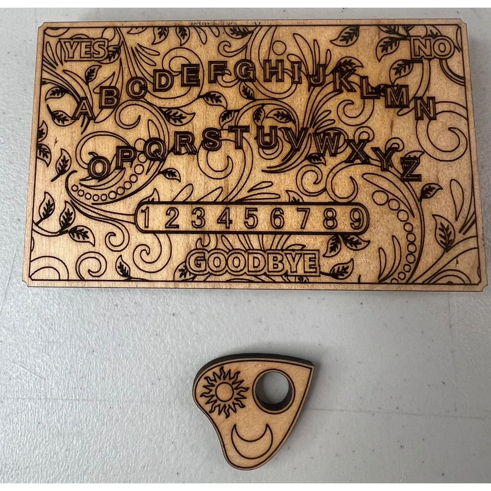 NEW J DREW Paisley Mini Travel Ouija Board Wood Hand Carved Limited 4/40
